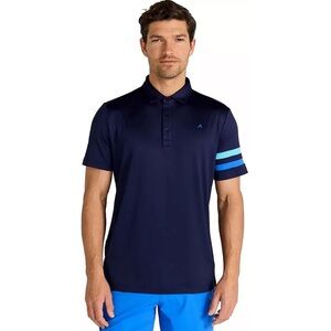REDVANLY Men Sz XXL Heyward Golf Navy Sleeve Stripped Midnight Navy Polo